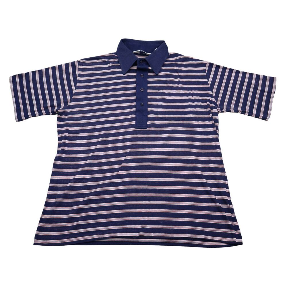 PGA Shirt Mens L Multicolor Short Sleeve Collared Button Stripe Knit Polo